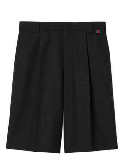 Web wool blend shorts black - GUCCI - BALAAN 2