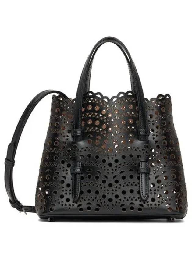 Mina 20 Vienne Wave Lux Calfskin Tote Bag Black - ALAIA - BALAAN 3