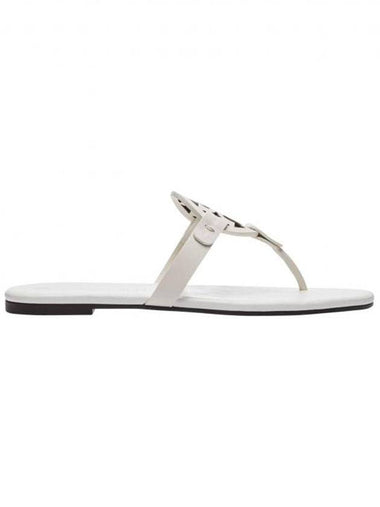 Miller Soft Leather Flip Flops White - TORY BURCH - BALAAN 1