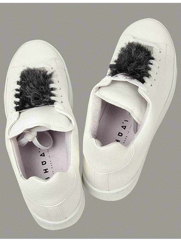 Women's Fur Low Top Sneakers White - JOSHUA SANDERS - BALAAN 10