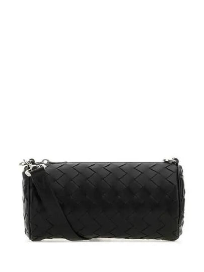 Intrecciato Barrel Leather Cross Bag Black - BOTTEGA VENETA - BALAAN 2