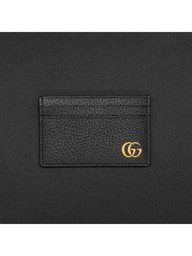 Gold Hardware GG Marmont Card Wallet Black - GUCCI - BALAAN 3