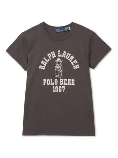 W Polo Bear Logo Cotton Jersey Tee Pebble Black - POLO RALPH LAUREN - BALAAN 1