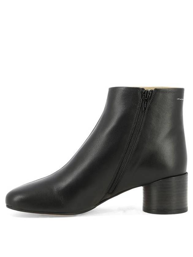 Women's Anatomic Tabi Toe Leather Middle Boots Black - MAISON MARGIELA - BALAAN 4