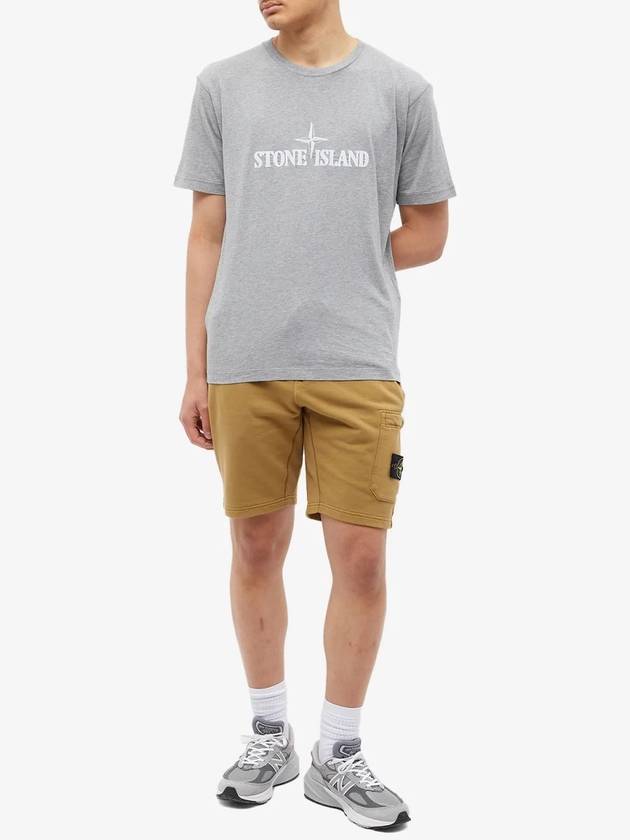 Stitches Two Embroidery Short Sleeve T-Shirt Melange Grey - STONE ISLAND - BALAAN 4