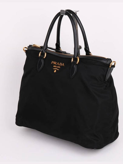 Tesuto gold plated black tote and shoulder bag 1BC060 - PRADA - BALAAN 2