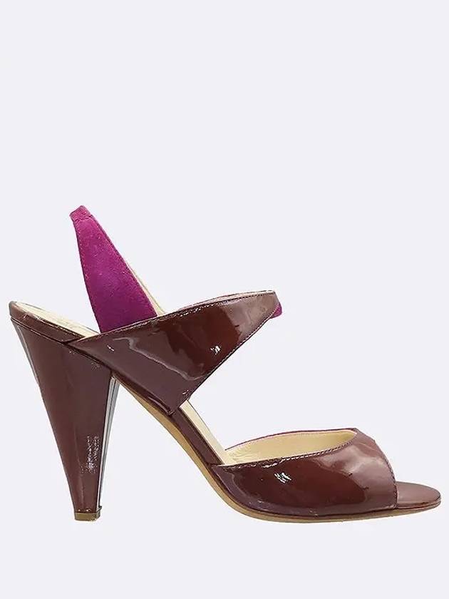 Brown Purple Suede Patent Leather Women s Open Toe Shoes 240MM - DIOR - BALAAN 4