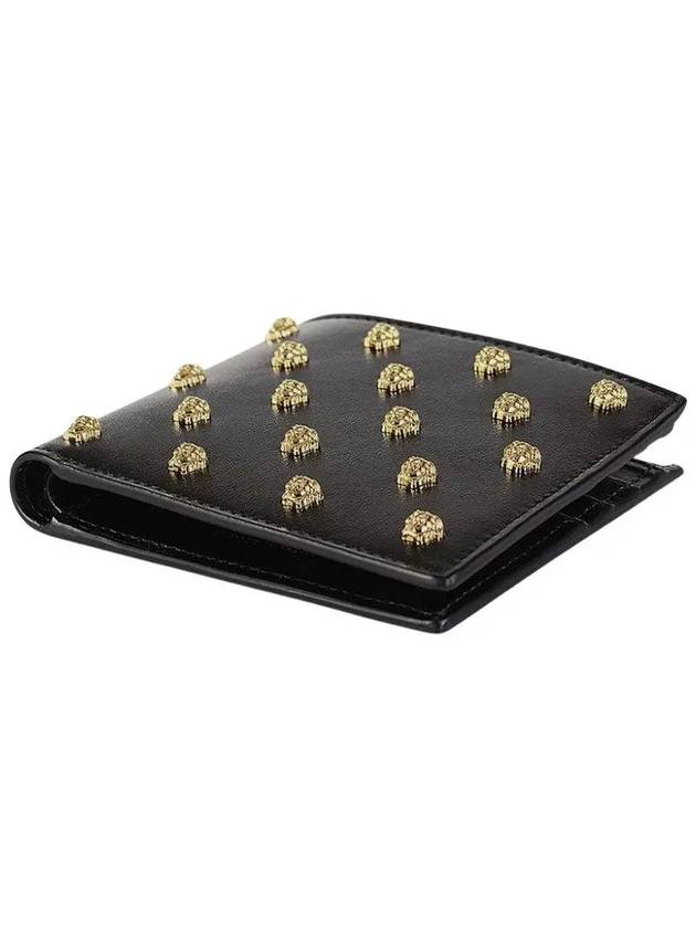 Medusa Head Pattern Stud Bifold Half Wallet Black - VERSACE - BALAAN 3