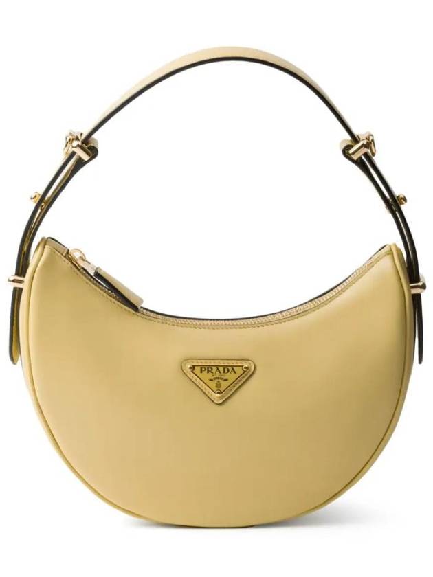 Arque Leather Shoulder Bag Vanilla - PRADA - BALAAN 1