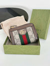 GG Ophidia zipper mini half wallet beige - GUCCI - BALAAN 3