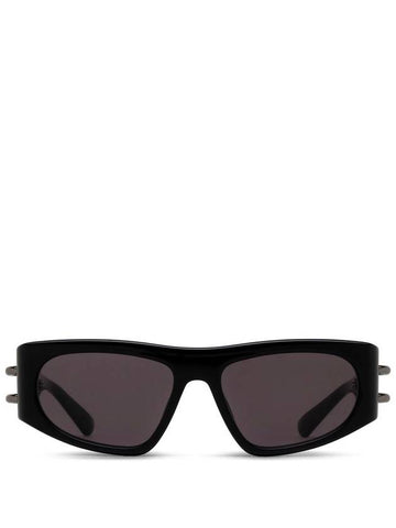 Alexander McQueen AM0471S Shiny Solid Black - ALEXANDER MCQUEEN - BALAAN 1