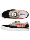 Men's Wilson Vintage Check Mix Low Top Sneakers Black Brown - BURBERRY - BALAAN 10