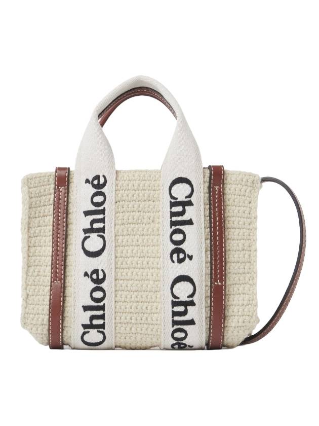 Women's Mini Woody Tote Bag Beige - CHLOE - BALAAN 1