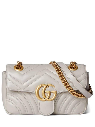 GG Marmont Mini Shoulder Bag Light Grey - GUCCI - BALAAN 2