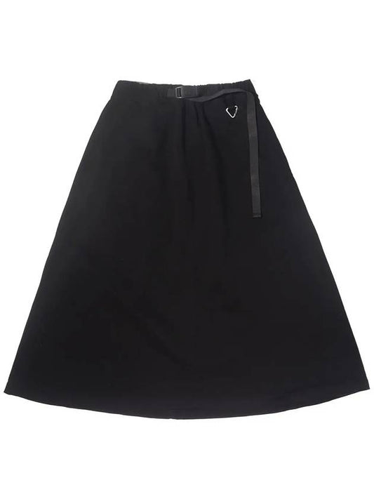 Cotton spandex belted long skirt black - OFFGRID - BALAAN 1