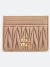 Matelasse card wallet card holder beige - MIU MIU - BALAAN 1