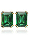 Matrix Stud Earrings Gold Green - SWAROVSKI - BALAAN 3