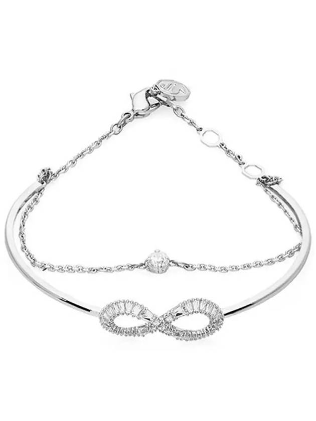 Hyperbola Infinity Rhodium Plated Bracelet Silver - SWAROVSKI - BALAAN 4