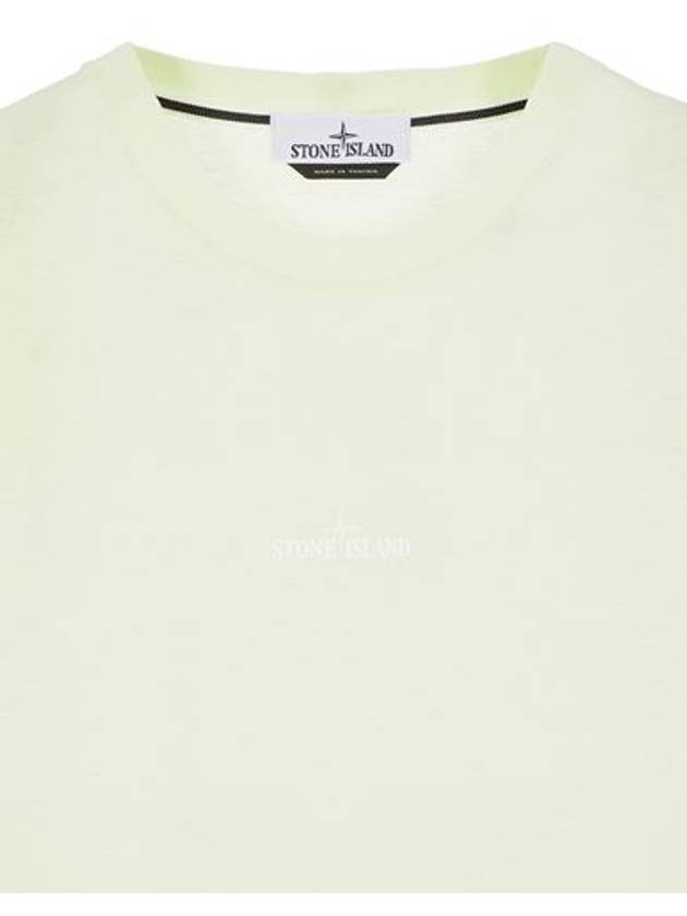 Garment Dyed Institutional One Print Cotton Jersey Short Sleeve T-Shirt Light Green - STONE ISLAND - BALAAN 4