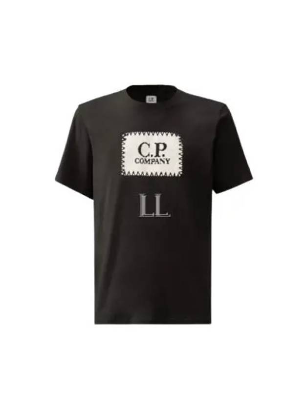 30/1 Jersey Label Style Logo Short Sleeve T-Shirt Black - CP COMPANY - BALAAN 2