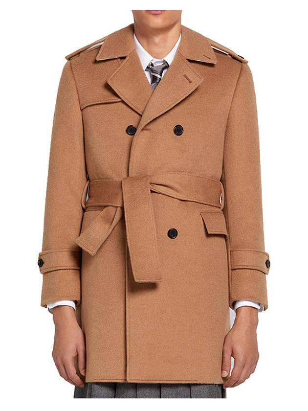 Double Breasted Trench Coat Camel - THOM BROWNE - BALAAN 3