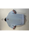 Women's RWB Striped Short Sleeve Cardigan Light Blue - THOM BROWNE - BALAAN 5