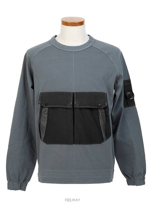 Front Pocket Heavy Jersey Sweatshirt Grey - CP COMPANY - BALAAN 2