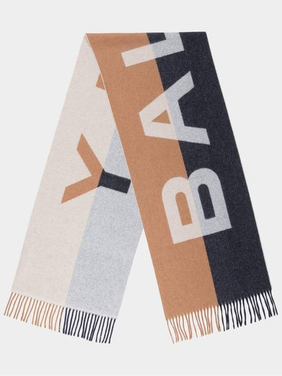 Logo Jacquard Two-Tone Fringe Scarf - BALLY - BALAAN 2