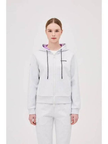 Teja Zip Up Light Melange Gray Women s Training Top - DUVETICA - BALAAN 1