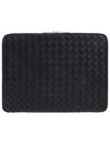 Intrecciato Document Case Clutch Bag Black - BOTTEGA VENETA - BALAAN 5