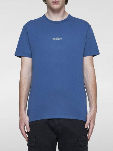 T-shirt Stone Island in cotone con stampa logo - STONE ISLAND - BALAAN 1