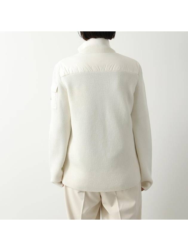 Padded Wool Cardigan White - MONCLER - BALAAN 3