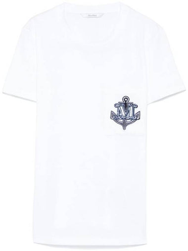 Logo Crew Neck Short Sleeve T-Shirt White - MAX MARA - BALAAN 1