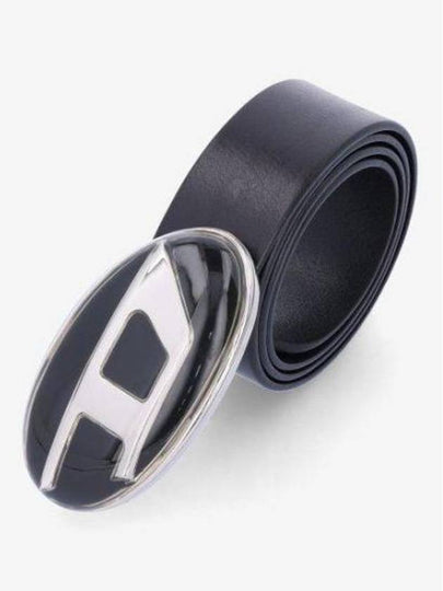 1DR Logo Buckle Leather Belt Black - DIESEL - BALAAN 2