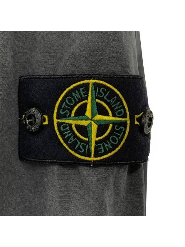 Brushed Canvas Old Effect Zip-Up Jacket Charcoal Grey - STONE ISLAND - BALAAN 7