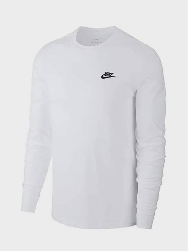 Men's NSW Club Long Sleeve T-Shirt White - NIKE - BALAAN 3