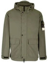 Logo Patch Hooded Jacket Olive - STONE ISLAND - BALAAN 2