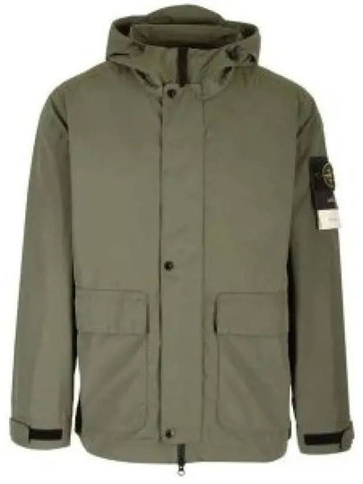 Logo Patch Hooded Jacket Olive - STONE ISLAND - BALAAN 2