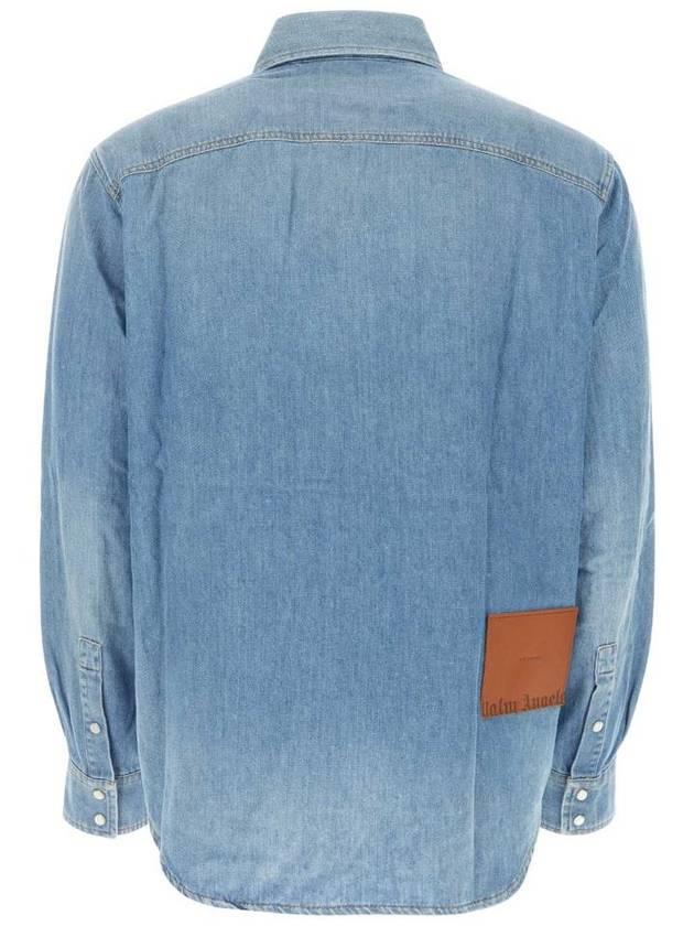 Denim Shirt Light Blue PMYD019E23DEN0014003 - PALM ANGELS - BALAAN 3