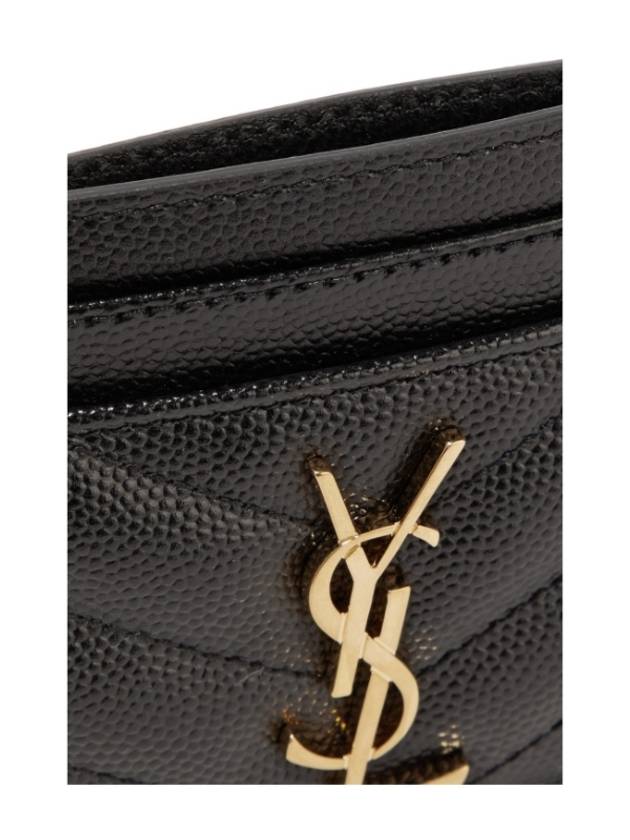 Gold Hardware Matelasse Caviar Leather Card Wallet Black - SAINT LAURENT - BALAAN 5