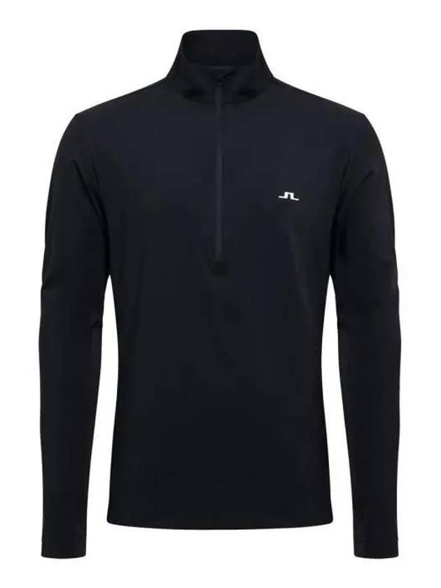 Luke Half Zip Up Mid Long Sleeve T-Shirt Black - J.LINDEBERG - BALAAN 1