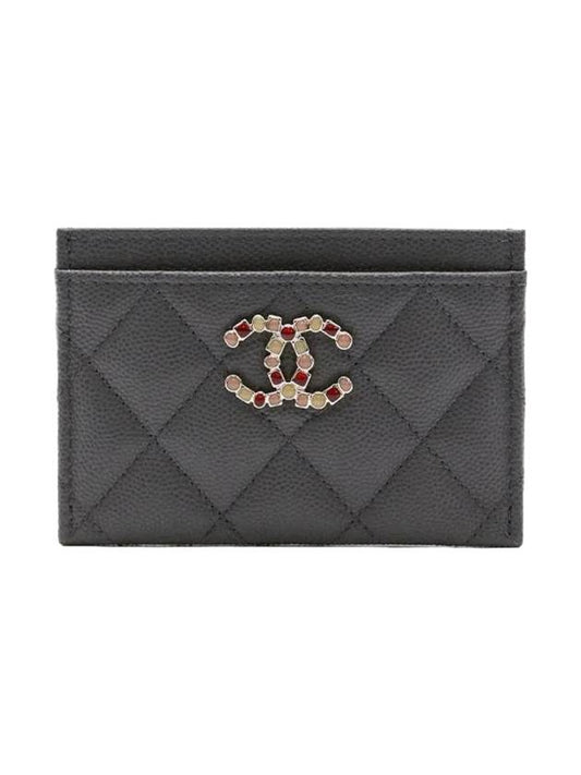 Classic CC Color Gemstone Caviar Card Wallet Black - CHANEL - BALAAN 1