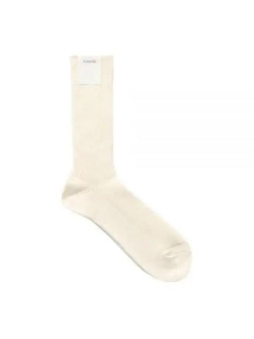 COTTON CASHMERE LOW GAUGE SOX IVORY A00S01SX Blend Socks - AURALEE - BALAAN 1