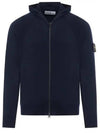 Wappen Padded Zipper Hooded Cotton Cardigan Navy - STONE ISLAND - BALAAN 2