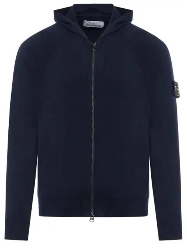 Wappen Padded Zipper Hooded Cotton Cardigan Navy - STONE ISLAND - BALAAN 2