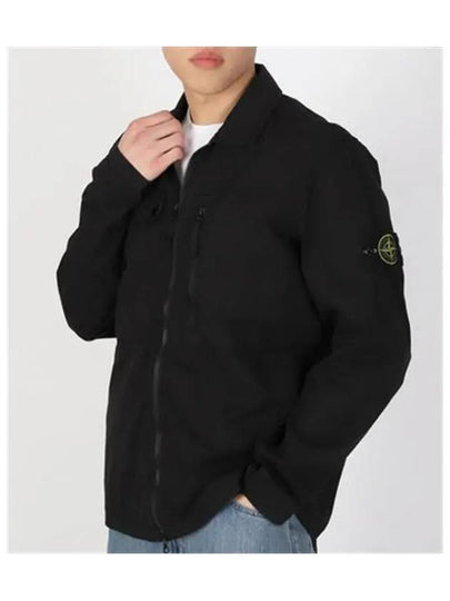 Supima Cotton Twill Stretch-TC Jacket Black - STONE ISLAND - BALAAN 2