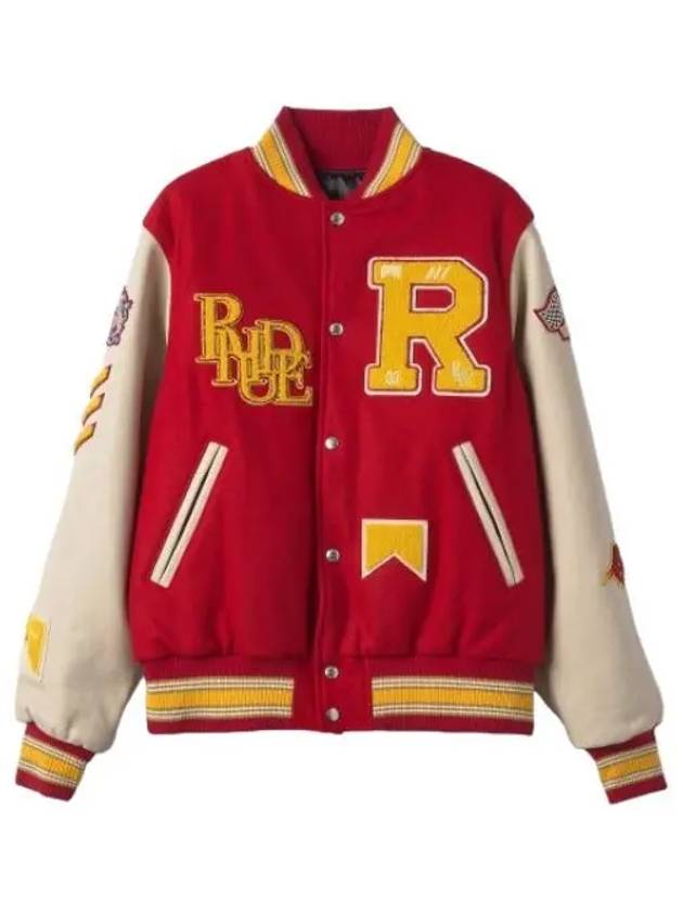 Bull Market Varsity Jacket Red Cream Jumper - RHUDE - BALAAN 1