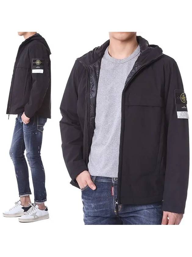 Men's Soft Shell Pure Insulation Technology Primaloft Hooded Jacket Black - STONE ISLAND - BALAAN 2