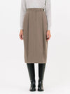 Tulip Midi Pleated Skirt Olive - JUN BY JUN K - BALAAN 1