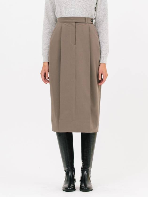 Tulip Midi Pleated Skirt Olive - JUN BY JUN K - BALAAN 1